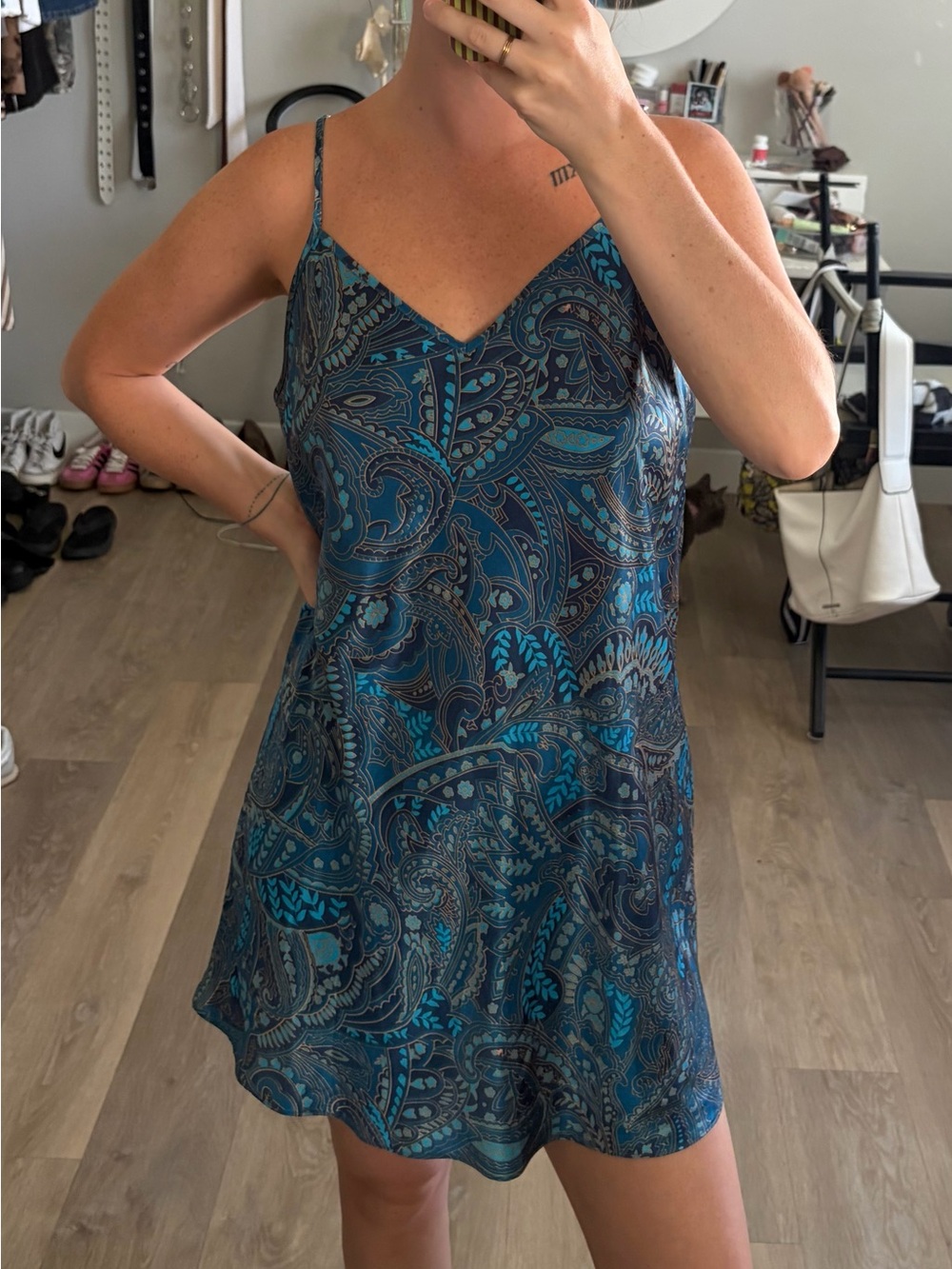 Y2K Morgan Taylor Intimates Paisley Slip Dress Size L